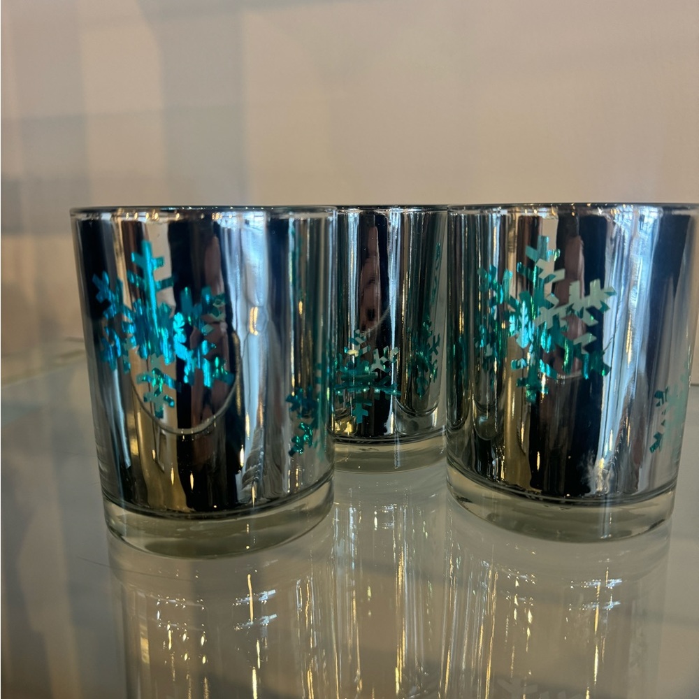 Glass candle holders.